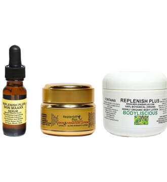 Replenish Plus K-Value Package one with gold jar, white jar and dropperue Package one with gold jar, white jar and dropper